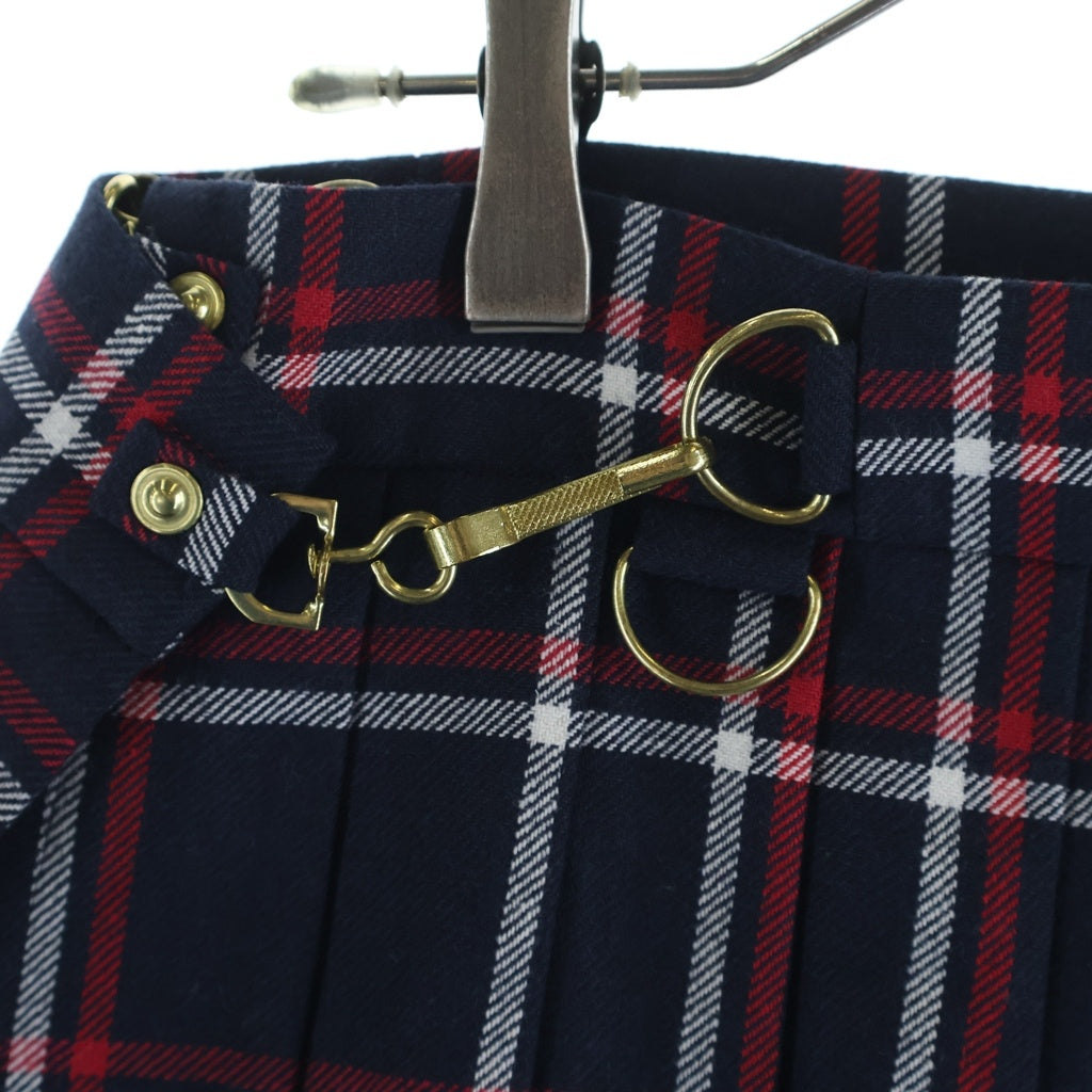 UNDERCOVER(アンダーカバー) 25AW プリーツチェックスカート ネイビー/レッド レディース