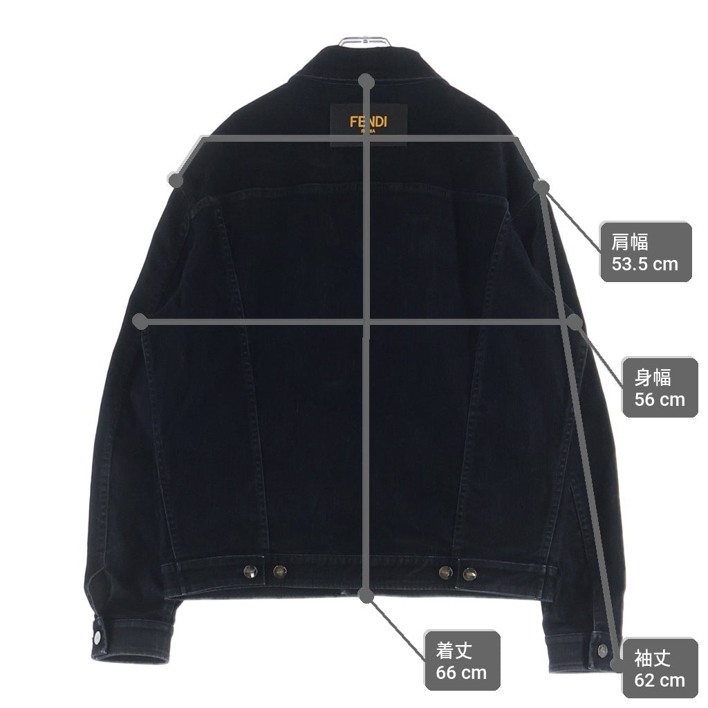 FENDI(フェンディ) ズッカ柄 FFモチーフ デニムジャケット ブラック FW0428 AE1Y