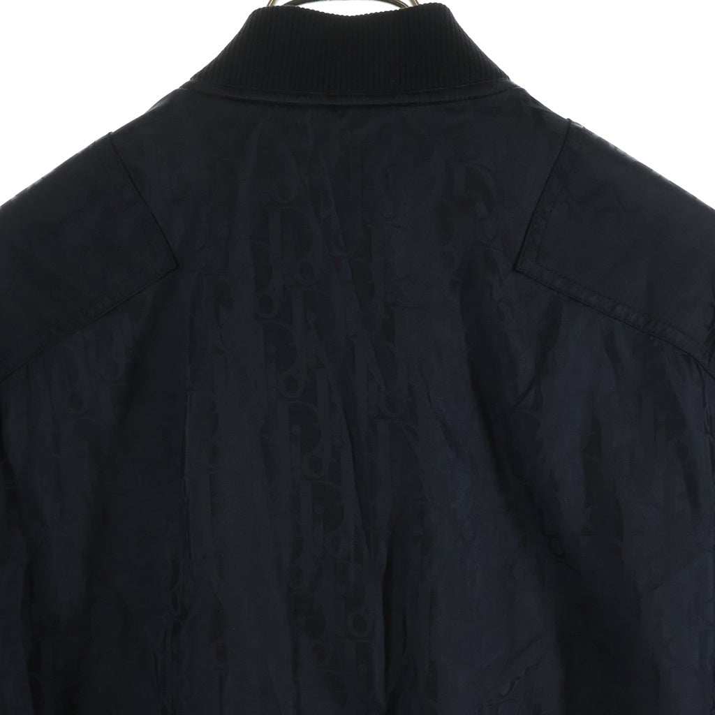 DIOR(ディオール) 19AW オブリーク総柄 ナイロン ジップアップジャケット MA1ブルゾン ブラック 933C410C4462