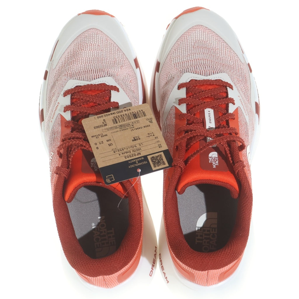 THE NORTH FACE(ザノースフェイス) VECTIV ENDURIS4 ベクティブ メッシュローカットスニーカー ホワイト/レッド US9/27cm NF0A8AEP
