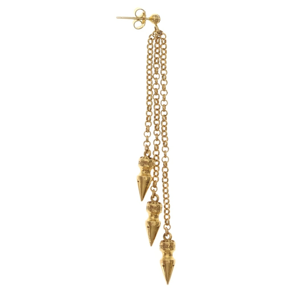 CHROME HEARTS(クロムハーツ) 22K CHAIN SPIKE DROP 3LEF チェーンドロップスパイクピアス ゴールド