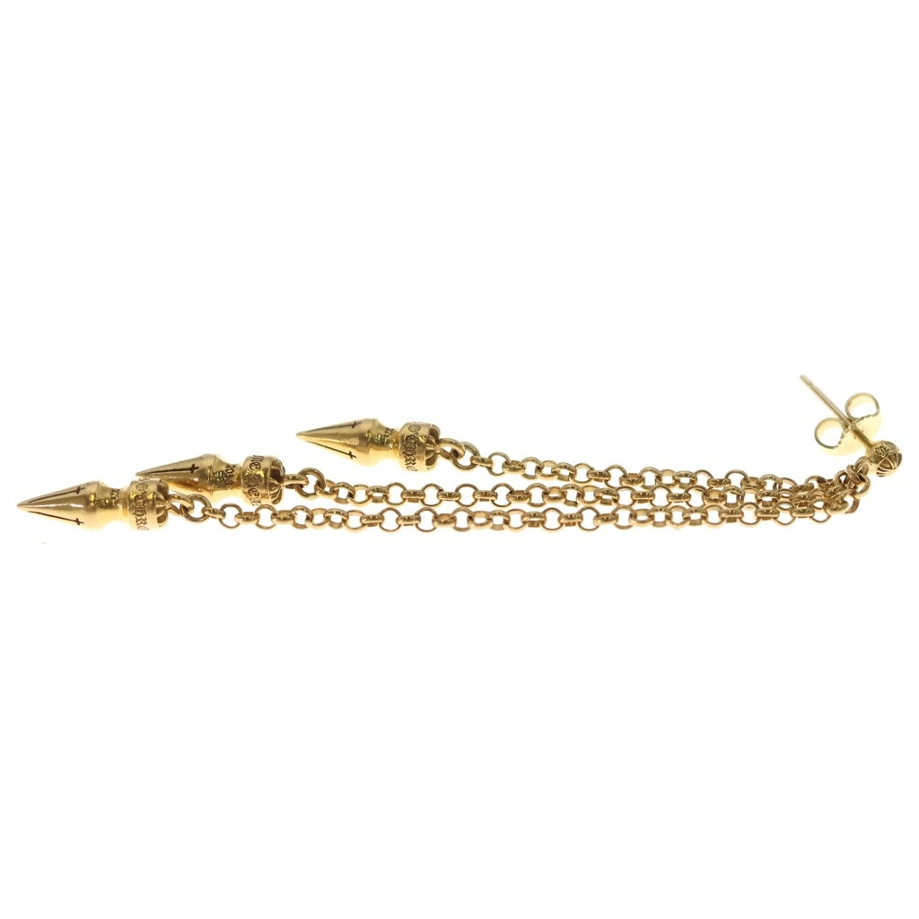 CHROME HEARTS(クロムハーツ) 22K CHAIN SPIKE DROP 3LEF チェーンドロップスパイクピアス ゴールド