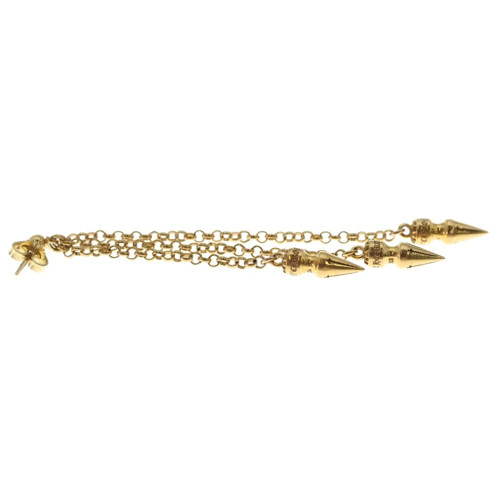 CHROME HEARTS(クロムハーツ) 22K CHAIN SPIKE DROP 3LEF チェーンドロップスパイクピアス ゴールド