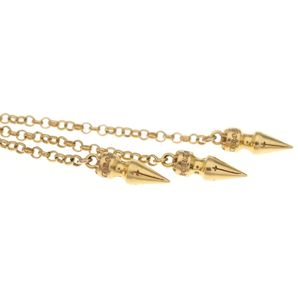 CHROME HEARTS(クロムハーツ) 22K CHAIN SPIKE DROP 3LEF チェーンドロップスパイクピアス ゴールド