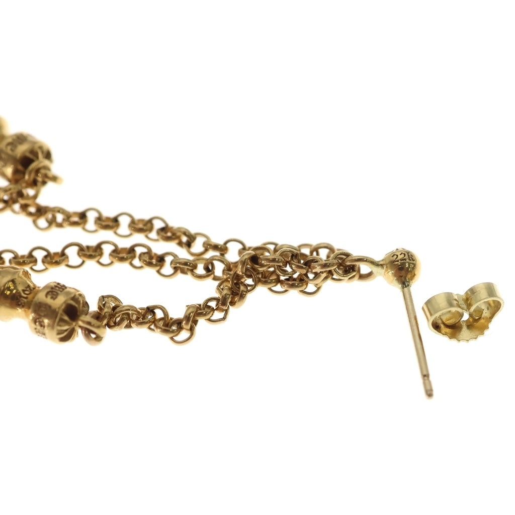 CHROME HEARTS(クロムハーツ) 22K CHAIN SPIKE DROP 3LEF チェーンドロップスパイクピアス ゴールド
