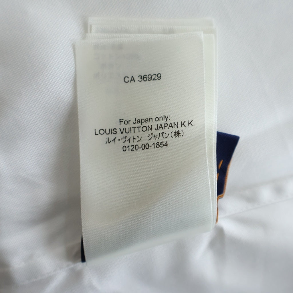 LOUIS VUITTON(ルイヴィトン) LVロゴ刺繍 ボタン長袖シャツ ホワイト RM242MM JXU HRS34W