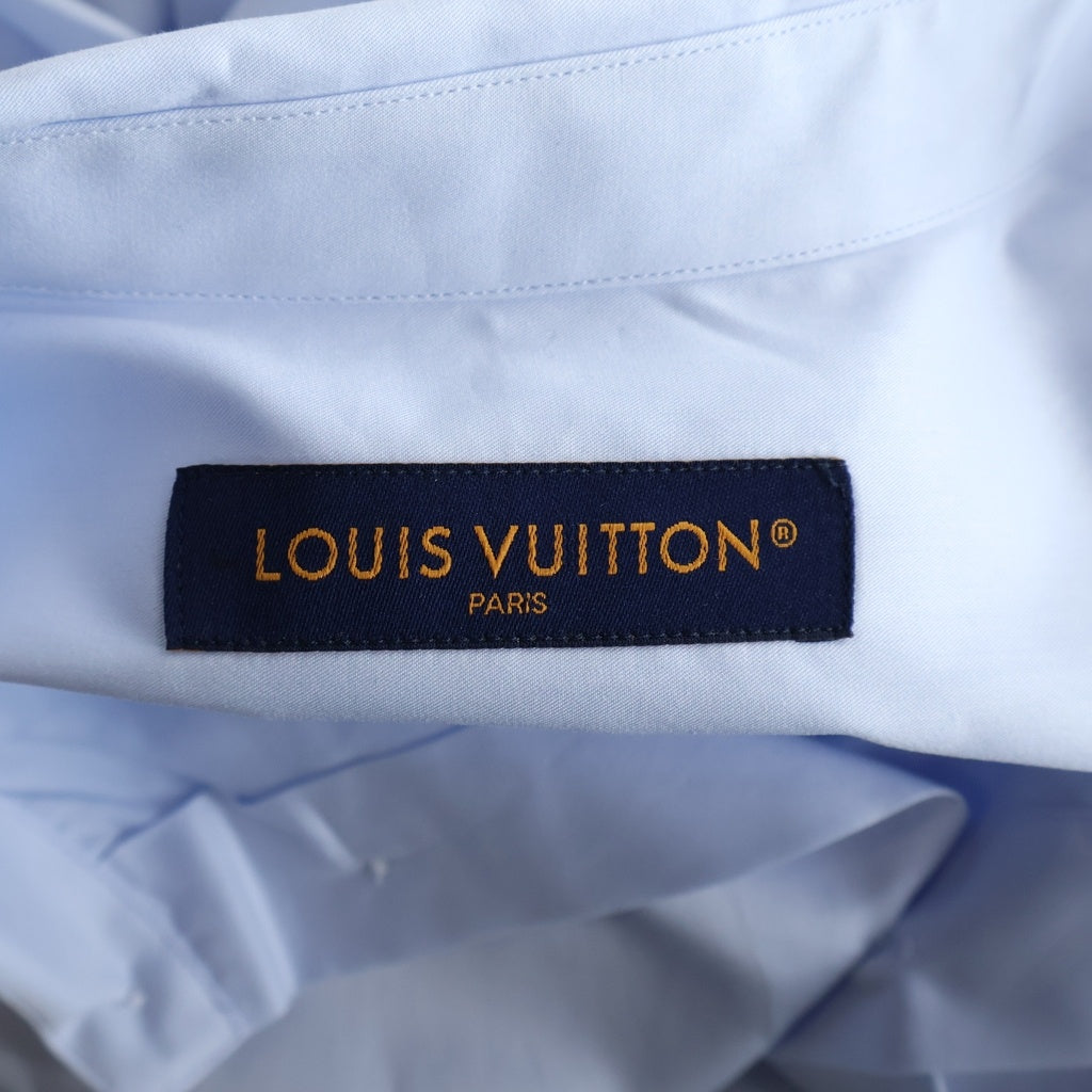 LOUIS VUITTON(ルイヴィトン) フロントロゴ刺繍 長袖シャツ ブルー RM251MM MRF HSS14W
