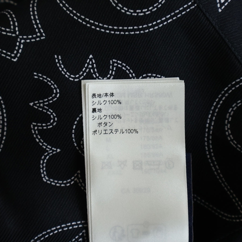 LOUIS VUITTON(ルイヴィトン) 24AW モノグラムプリントデザイン 胸ポケット シルク 長袖シャツ ブラック RM242M MRR HRS80W