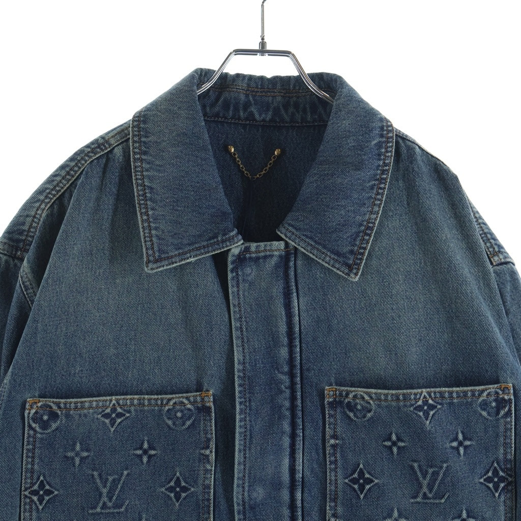 LOUIS VUITTON(ルイヴィトン) 23AW モノグラム デニム ジップアップ ワークウェア デニムジャケット デニムジャケット アウター RM232Q Y38 HPA46W インディゴ