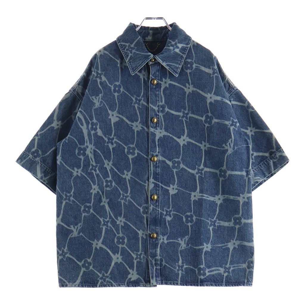 LOUIS VUITTON(ルイヴィトン) 24AW モノグラム プリント ショートスリーブデニムシャツ インディゴ RM242MM KOE HRS24W