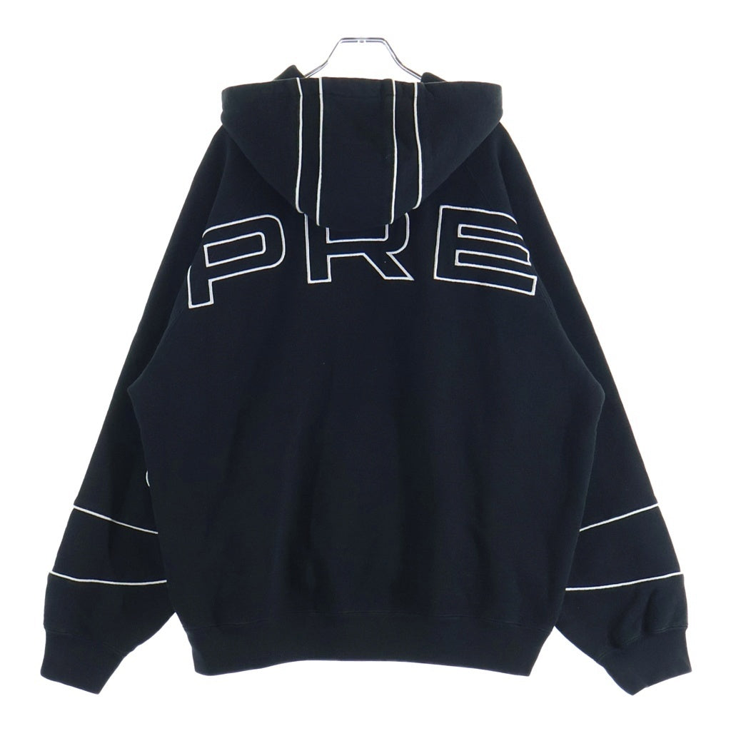 SUPREME(シュプリーム) 25SS Paneled Hooded Sweatshirt エンブロイダリー刺繍 プルオーバースウェットパーカー ブラック/ホワイト