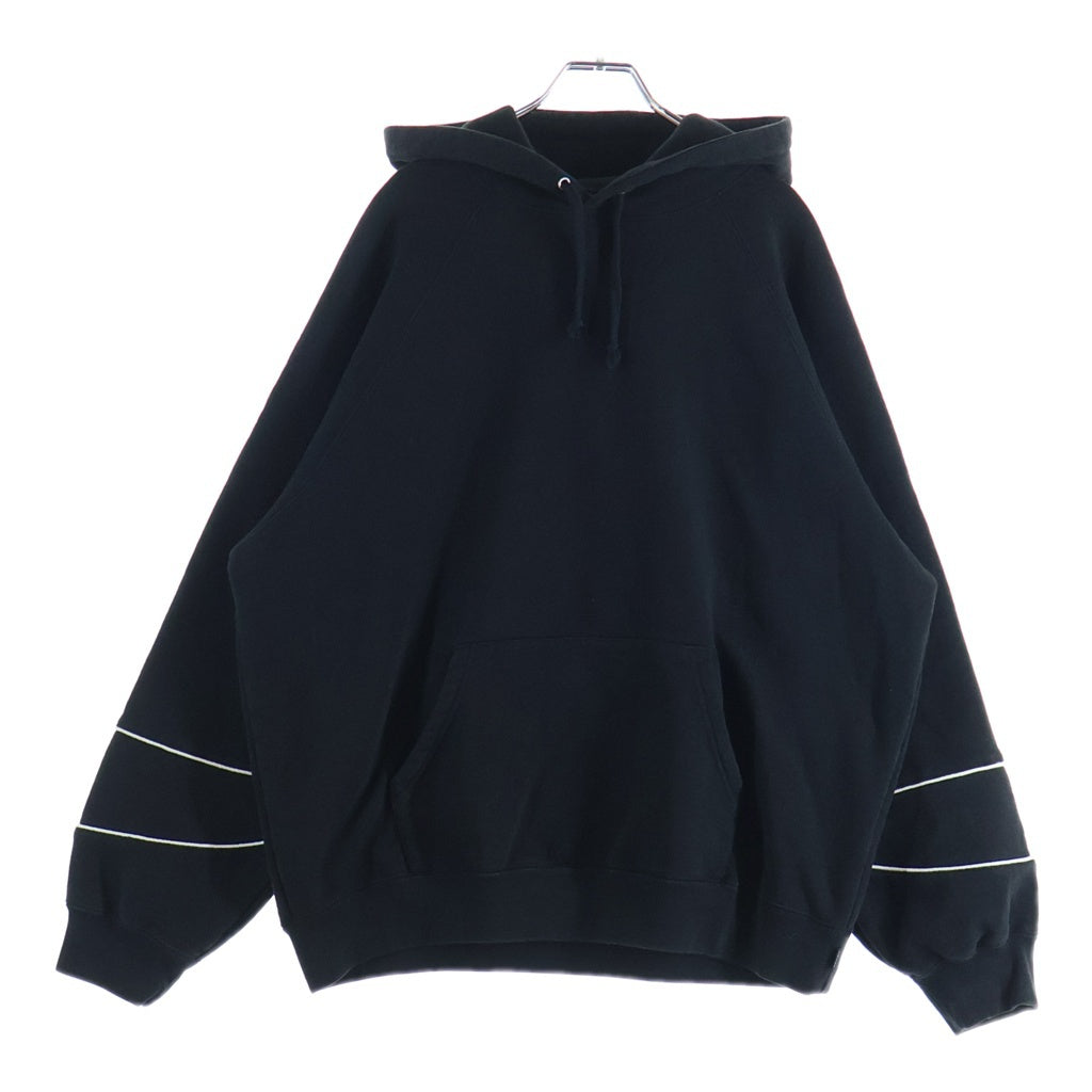 SUPREME(シュプリーム) 25SS Paneled Hooded Sweatshirt エンブロイダリー刺繍 プルオーバースウェットパーカー ブラック/ホワイト