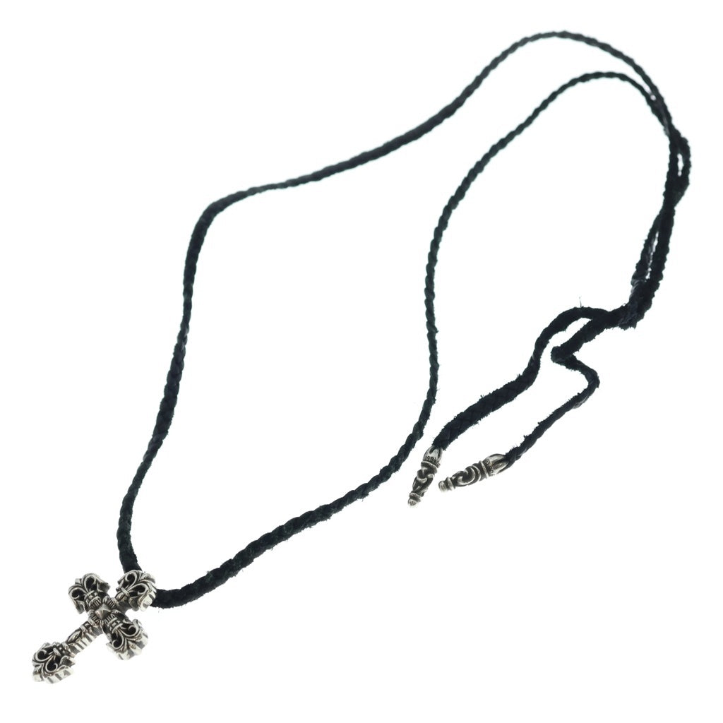 CHROME HEARTS(クロムハーツ) FILIG CROSS-XSM LB フィリグリー クロス レザーブレイド ネックレス シルバー