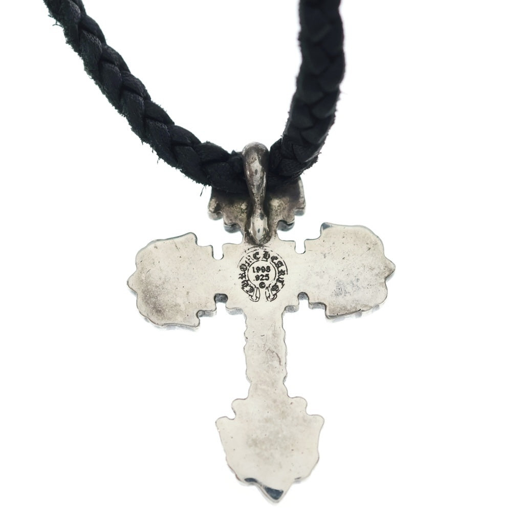 CHROME HEARTS(クロムハーツ) FILIG CROSS-XSM LB フィリグリー クロス レザーブレイド ネックレス シルバー