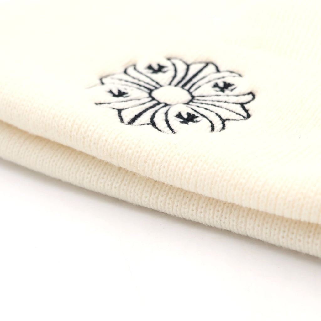 CHROME HEARTS(クロムハーツ) CH PLUS BEANIE CHプラス刺繍 アクリルニットキャップ ホワイト
