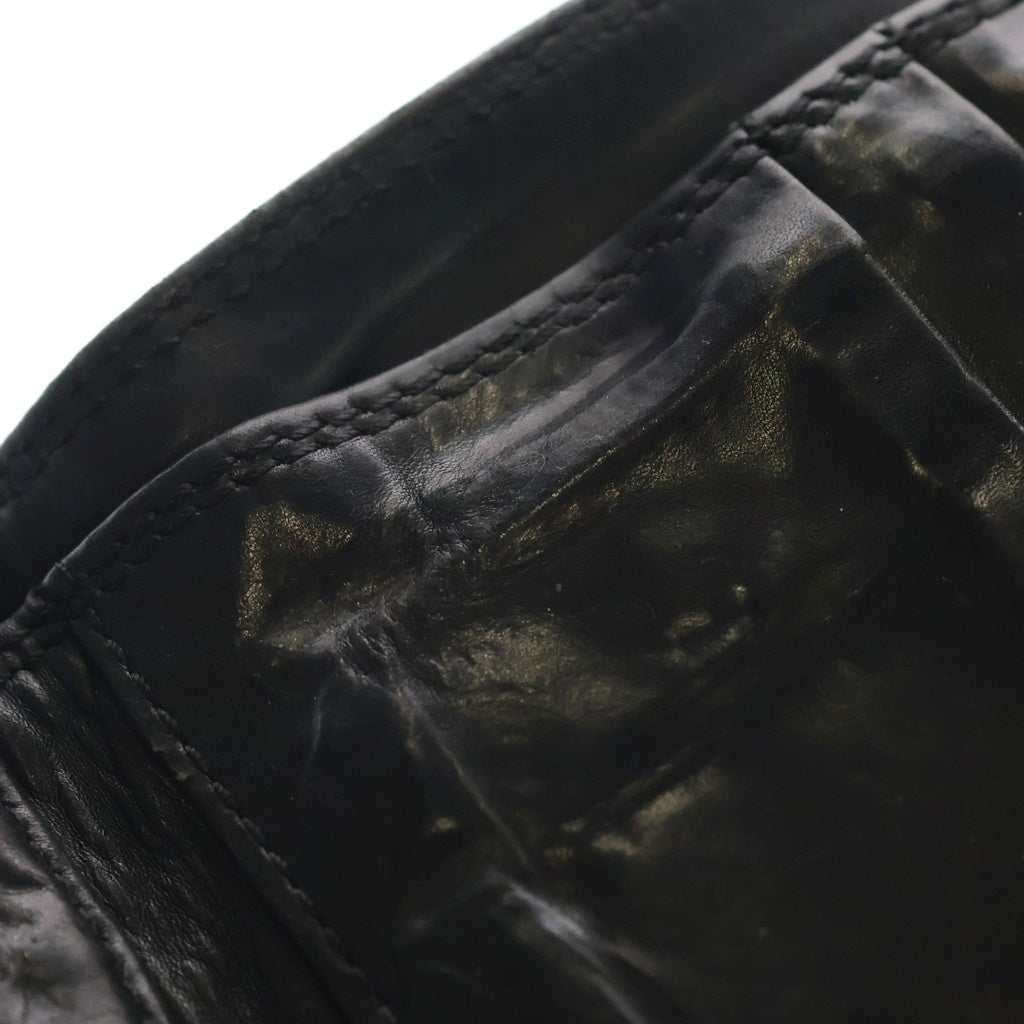 CHROME HEARTS(クロムハーツ) 3FOLD LARGE 3フォールド ケルティックボタン ダガージップ レザーラージウォレット ブラック