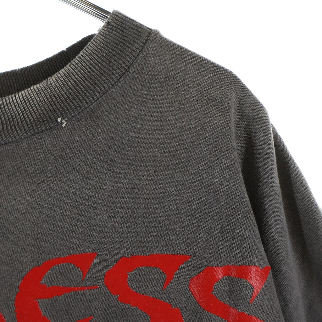 SAINT MICHAEL(セントマイケル) 25AW BIG MESS フロントバタフライプリント クルーネック半袖カットソーTシャツ ブラック SM-HR1-0000-016