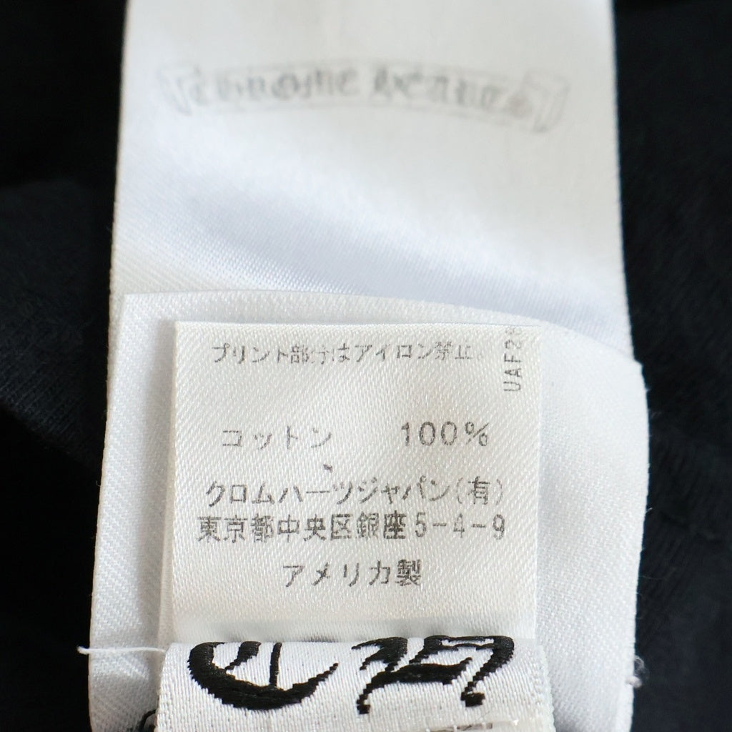 CHROME HEARTS(クロムハーツ) CEMETERY CROSS L/S TEE セメタリークロス クルーネック長袖カットソーTシャツ ブラック/ブルー