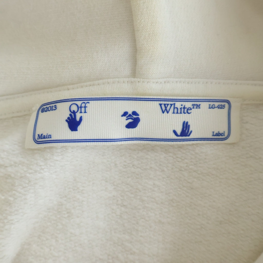 OFF-WHITE(オフホワイト) CARAVAGGIO OVER HOODIE フロントカラヴァッジオプリント プルオーバースウェットパーカー ホワイト OMBB037R21FLE002