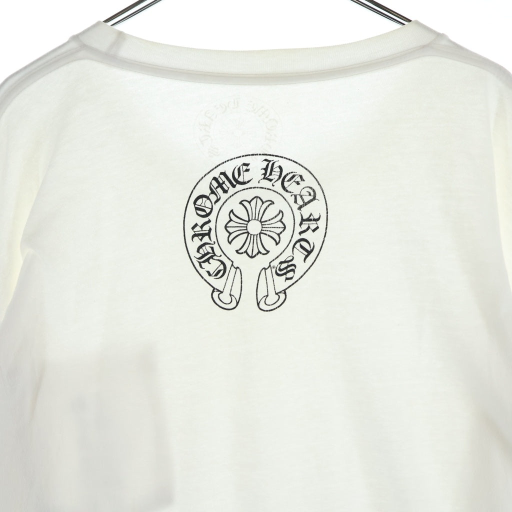 CHROME HEARTS(クロムハーツ) CH LOGO L/S TEE CHロゴプリント バックホースシュープリント クルーネック長袖カットソーTシャツホワイト