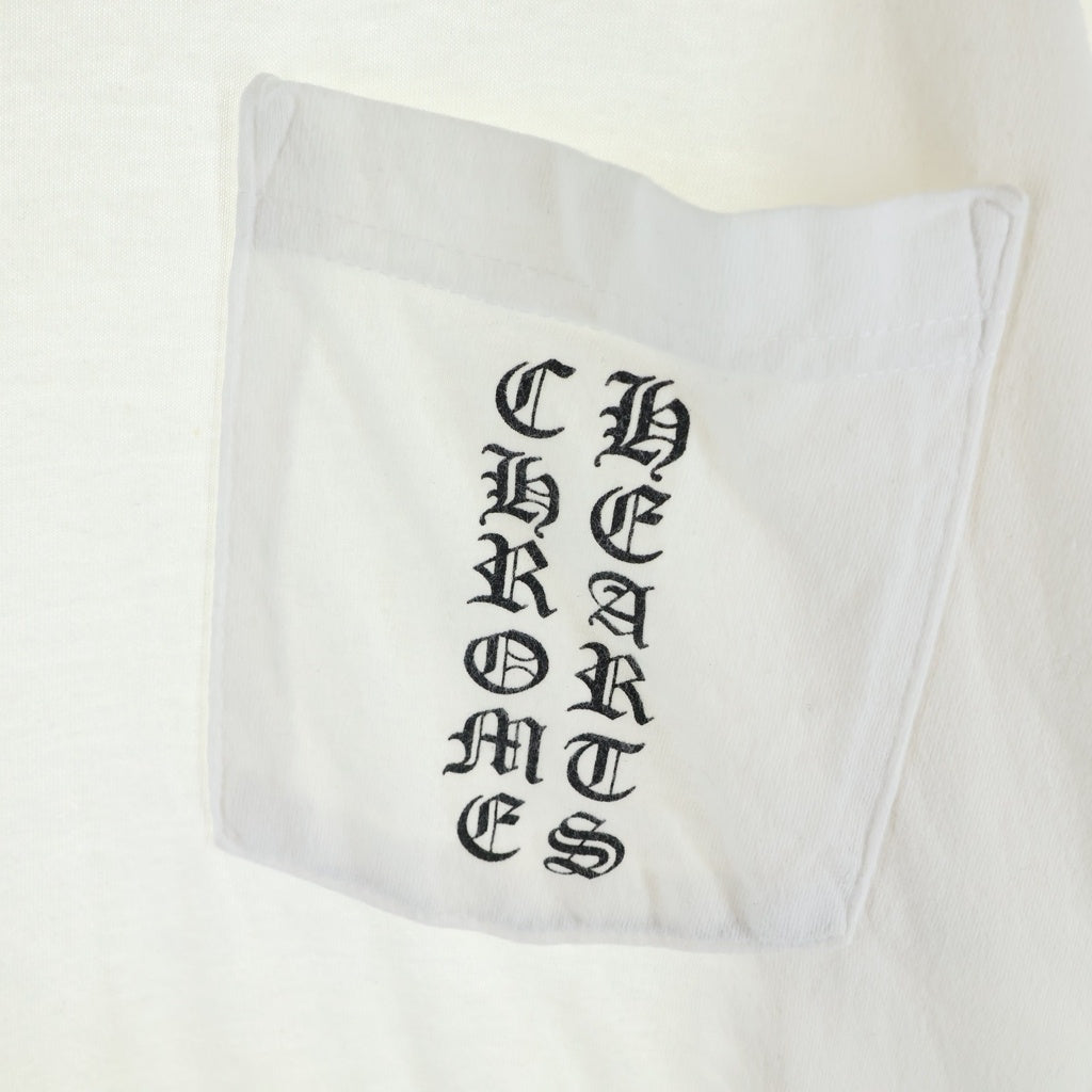 CHROME HEARTS(クロムハーツ) CH LOGO L/S TEE CHロゴプリント バックホースシュープリント クルーネック長袖カットソーTシャツホワイト