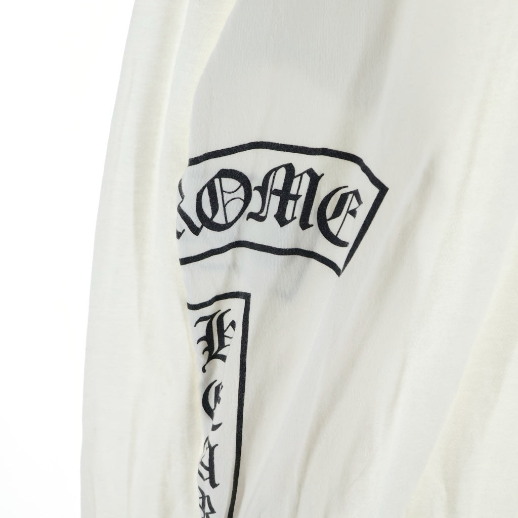 CHROME HEARTS(クロムハーツ) CH LOGO L/S TEE CHロゴプリント バックホースシュープリント クルーネック長袖カットソーTシャツホワイト