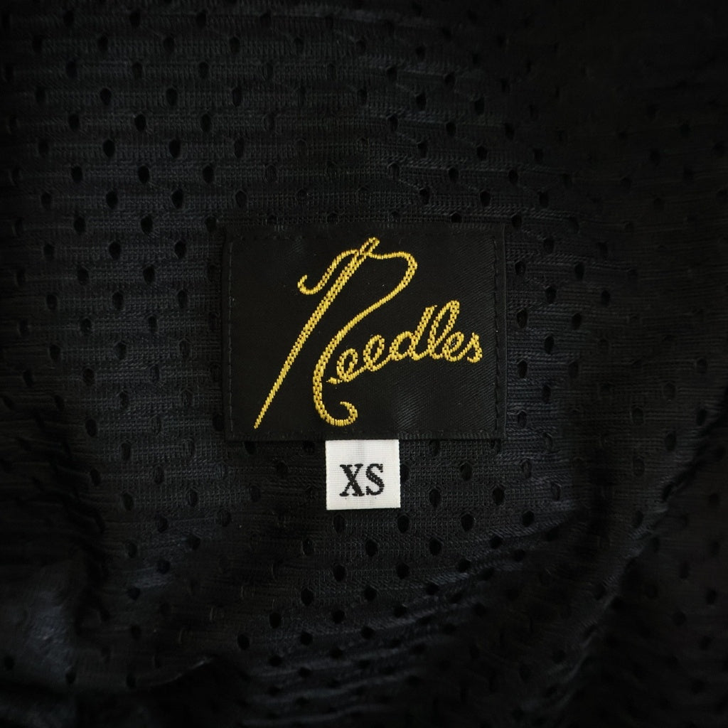 Needles(ニードルス) 26SS TRICOT SATEEN TRACK PANTS フロントロゴ刺繍 サテントラックパンツ ブラック/オレンジ SX218