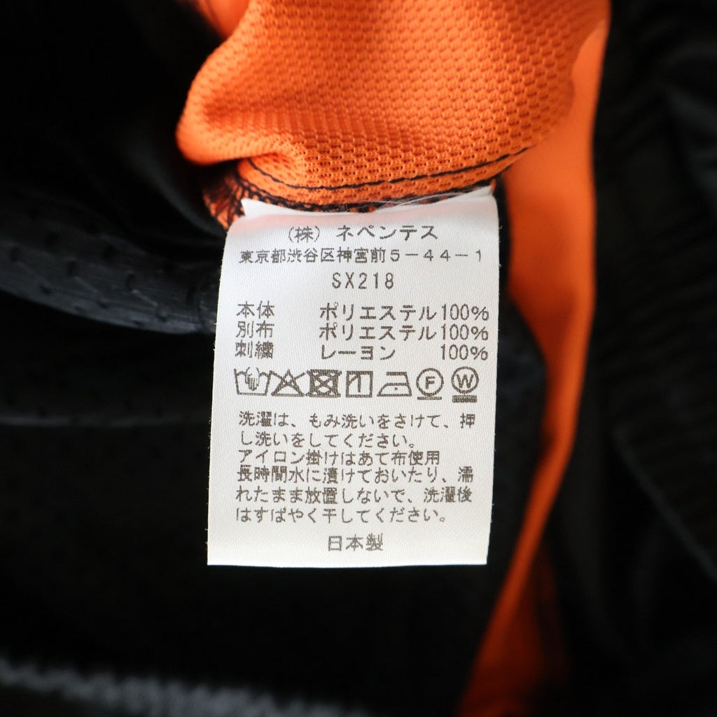 Needles(ニードルス) 26SS TRICOT SATEEN TRACK PANTS フロントロゴ刺繍 サテントラックパンツ ブラック/オレンジ SX218