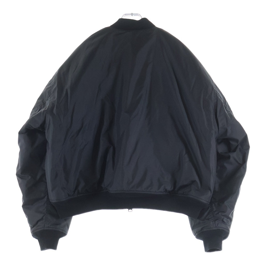 BALENCIAGA(バレンシアガ) 25AW Large fit Bomber Jacket MA-1 ラージフィットボンバージャケット ワッペン付ナイロンブルゾン ブラック 839101 T0004