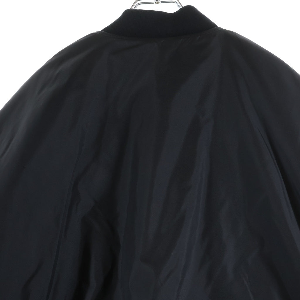 BALENCIAGA(バレンシアガ) 25AW Large fit Bomber Jacket MA-1 ラージフィットボンバージャケット ワッペン付ナイロンブルゾン ブラック 839101 T0004
