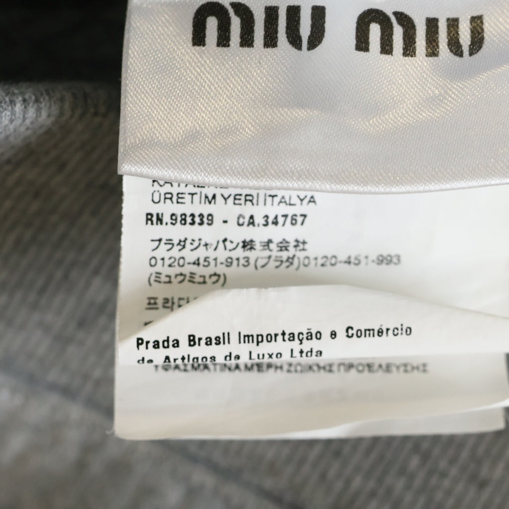 miumiu(ミュウミュウ) 24AW FRONT LOGO HEAVY SWEAT SHIRT BLOUSON JACKET フロントロゴ ジップアップ スウェットシャツグレー ML1060 S000 15EG