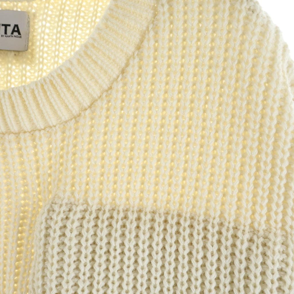 NO BRAND(ノーブランド) KANTA BY KANTA INOUE(カンタバイカンタイノウエ) 25AW MUSCLE KNIT SWEATER マッスル オーバーサイズ ウールニットセーター ベージュ KT2514