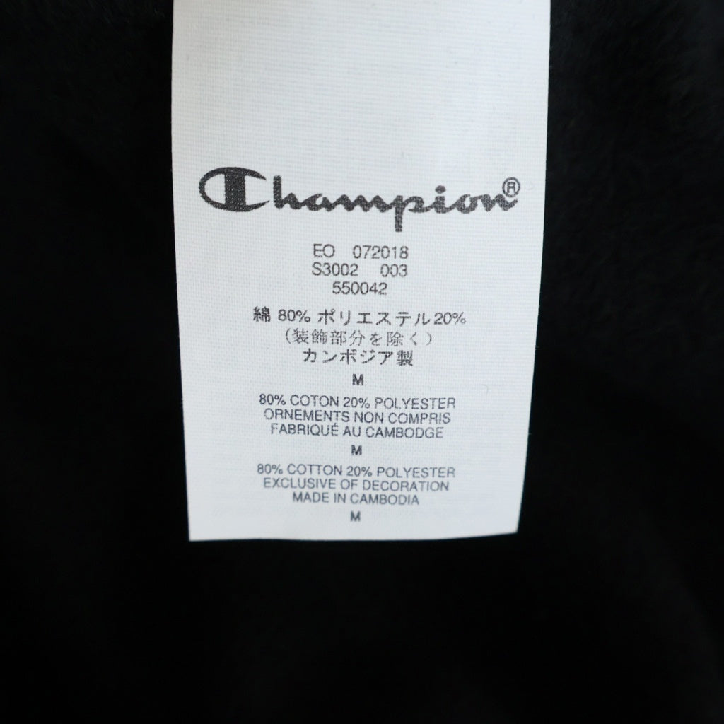 SUPREME(シュプリーム) 18AW ×Champion Label Hooded Sweatshirt チャンピオン ラベルフーディー スウェットシャツ プルオーバーパーカー ブラック