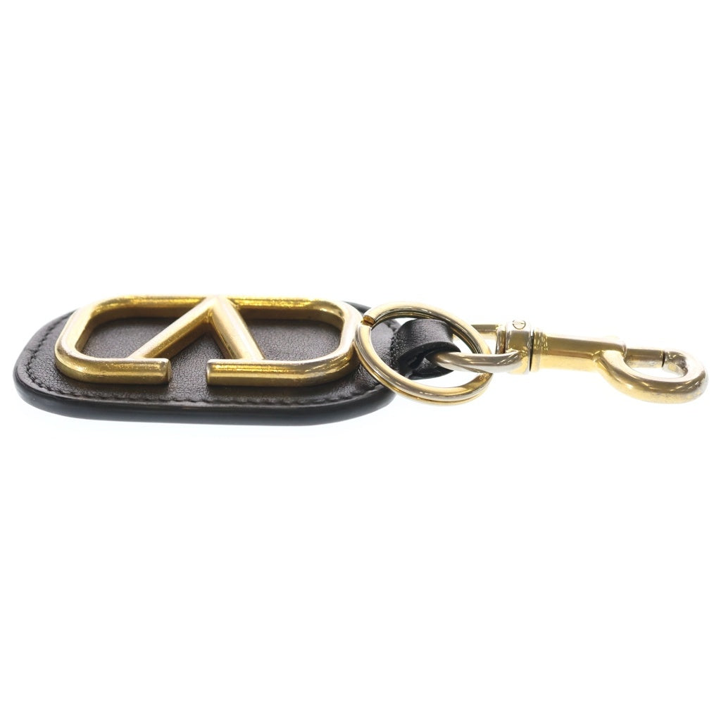 VALENTINO(ヴァレンティノ) Logo Keychain ロゴ キーリング ブラック/ゴールド