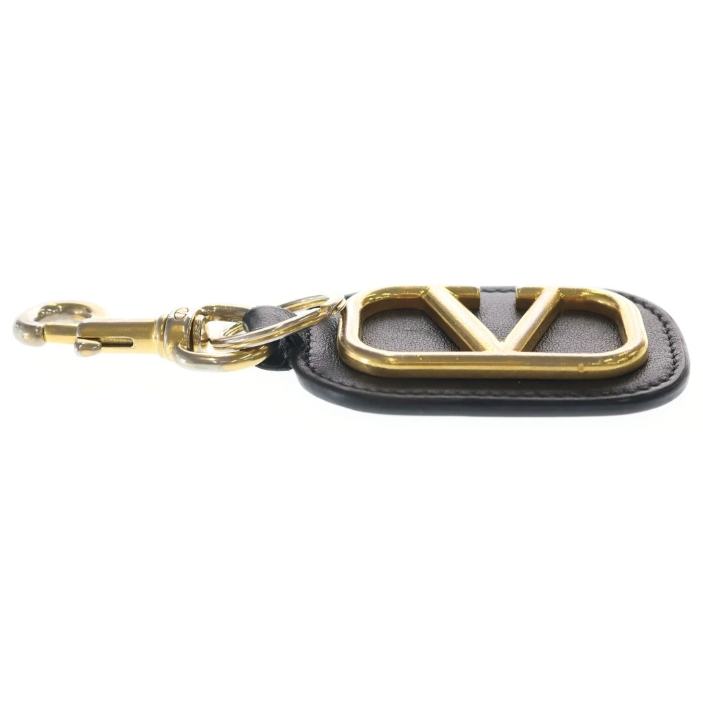VALENTINO(ヴァレンティノ) Logo Keychain ロゴ キーリング ブラック/ゴールド