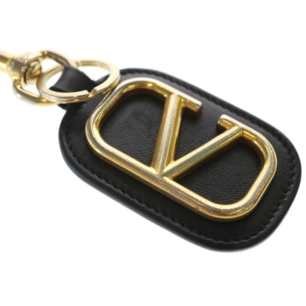 VALENTINO(ヴァレンティノ) Logo Keychain ロゴ キーリング ブラック/ゴールド
