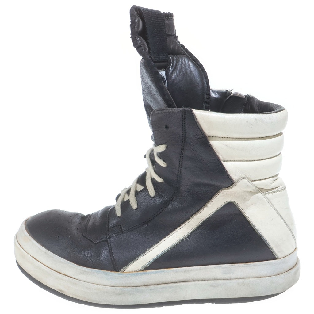 Rick Owens(リックオウエンス) GEOBASKET ジオバスケット レザーハイカットスニーカー シューズ ブラック/ホワイト