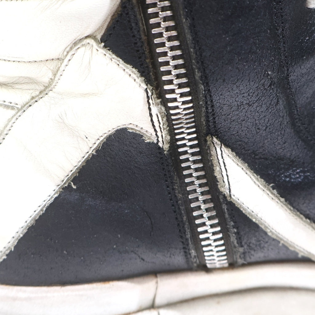 Rick Owens(リックオウエンス) GEOBASKET ジオバスケット レザーハイカットスニーカー シューズ ブラック/ホワイト