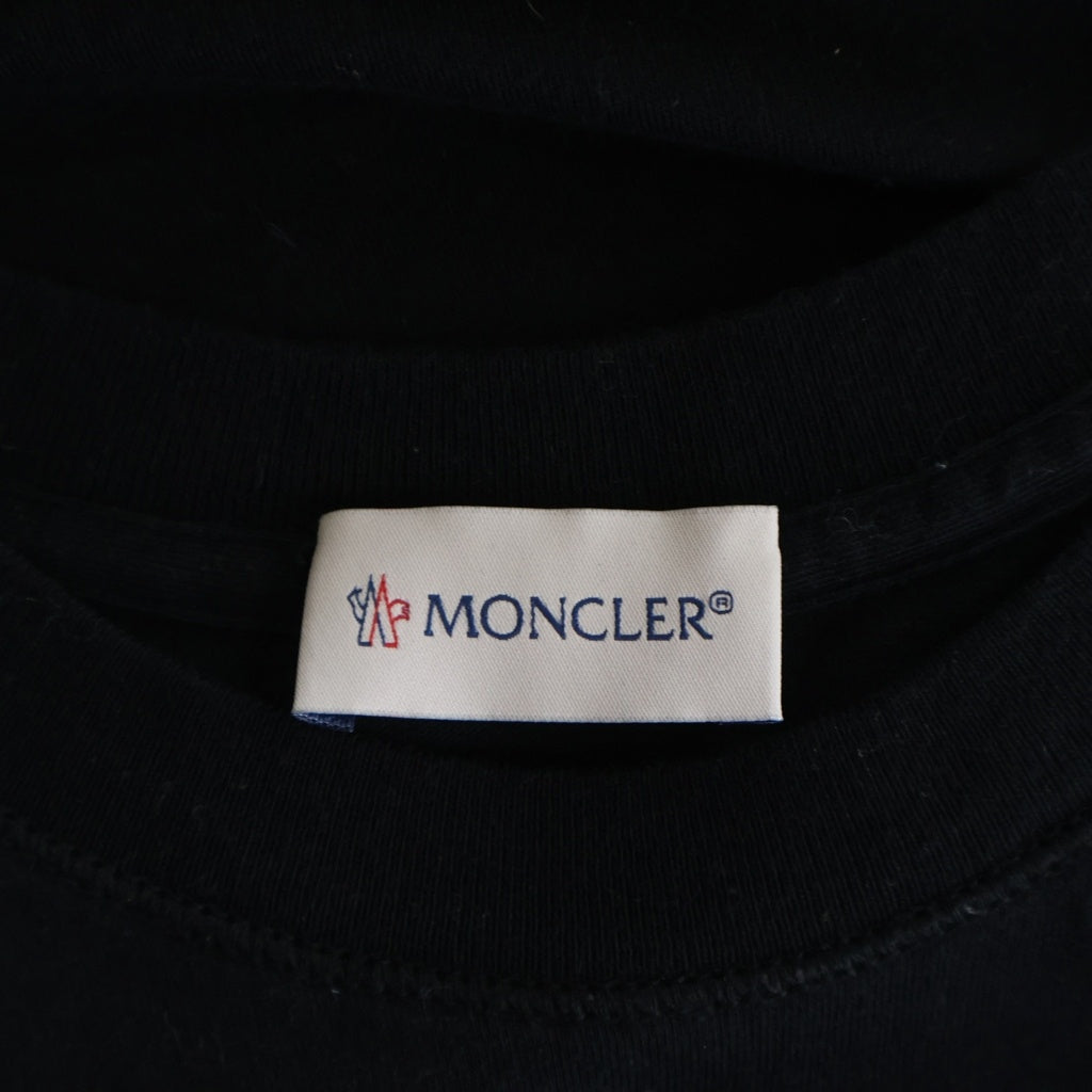 MONCLER(モンクレール) フロントロゴ 半袖Tシャツ カットソー ブラック レディース