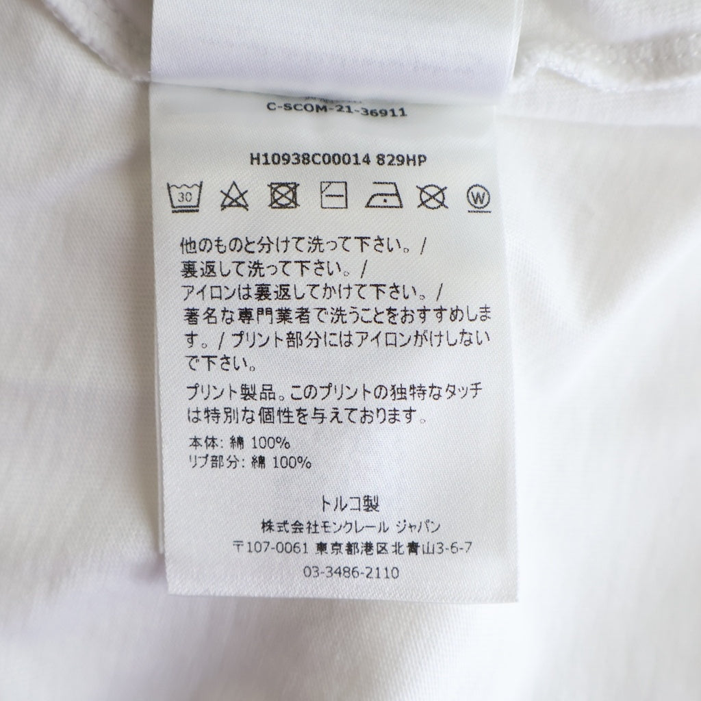 MONCLER(モンクレール) ロゴプリント半袖Tシャツ カットソー ホワイト/ピンク レディース