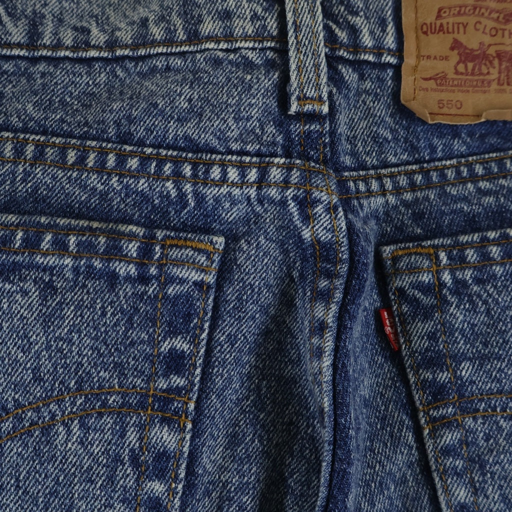 Levi's(リーバイス) 90s 550 ケミカルウォッシュ ジップフライ テーパードデニムパンツ インディゴ 4813