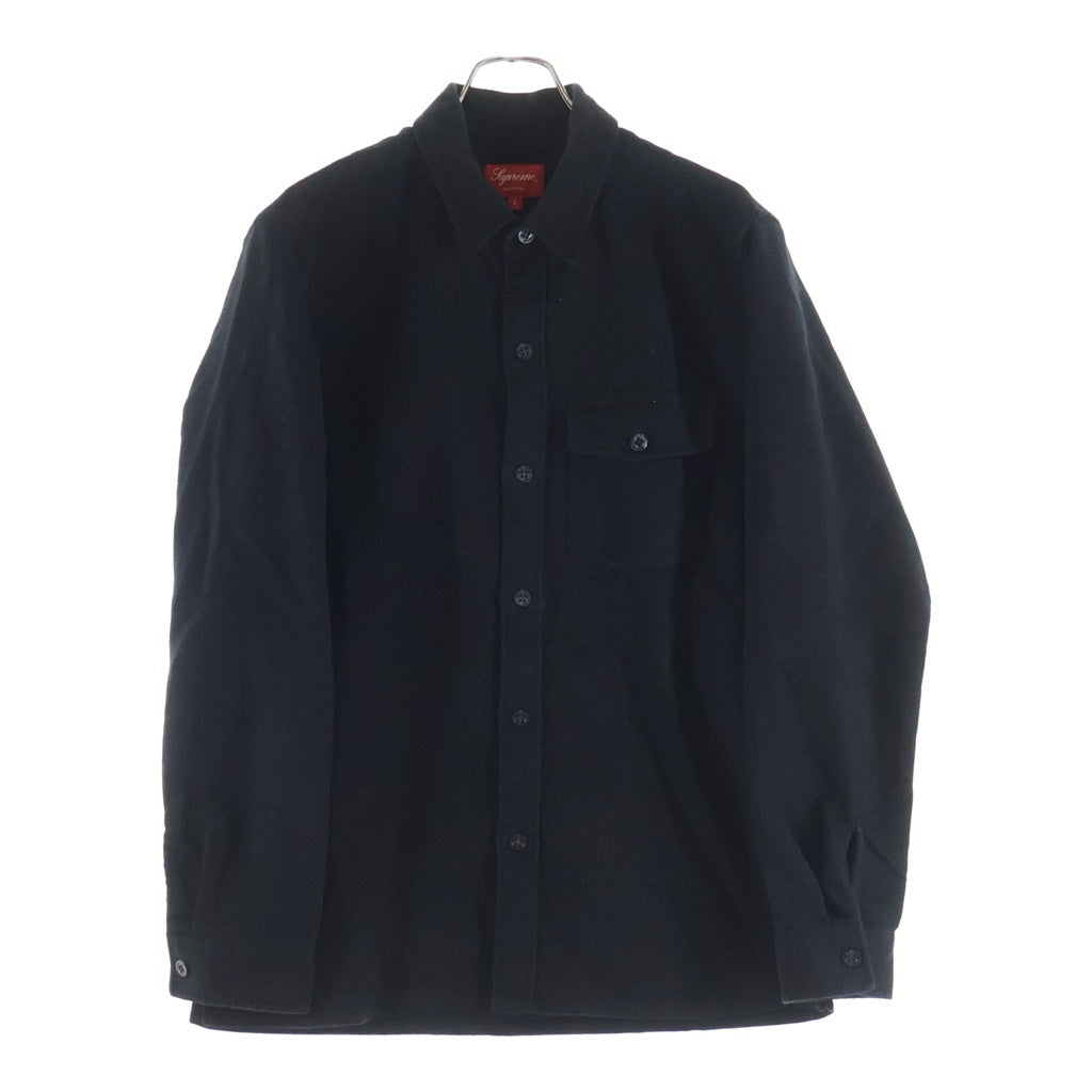 SUPREME(シュプリーム) 13AW Moleskin Naval Shirt モールスキンボタンアップ長袖ミリタリーシャツ ブラック