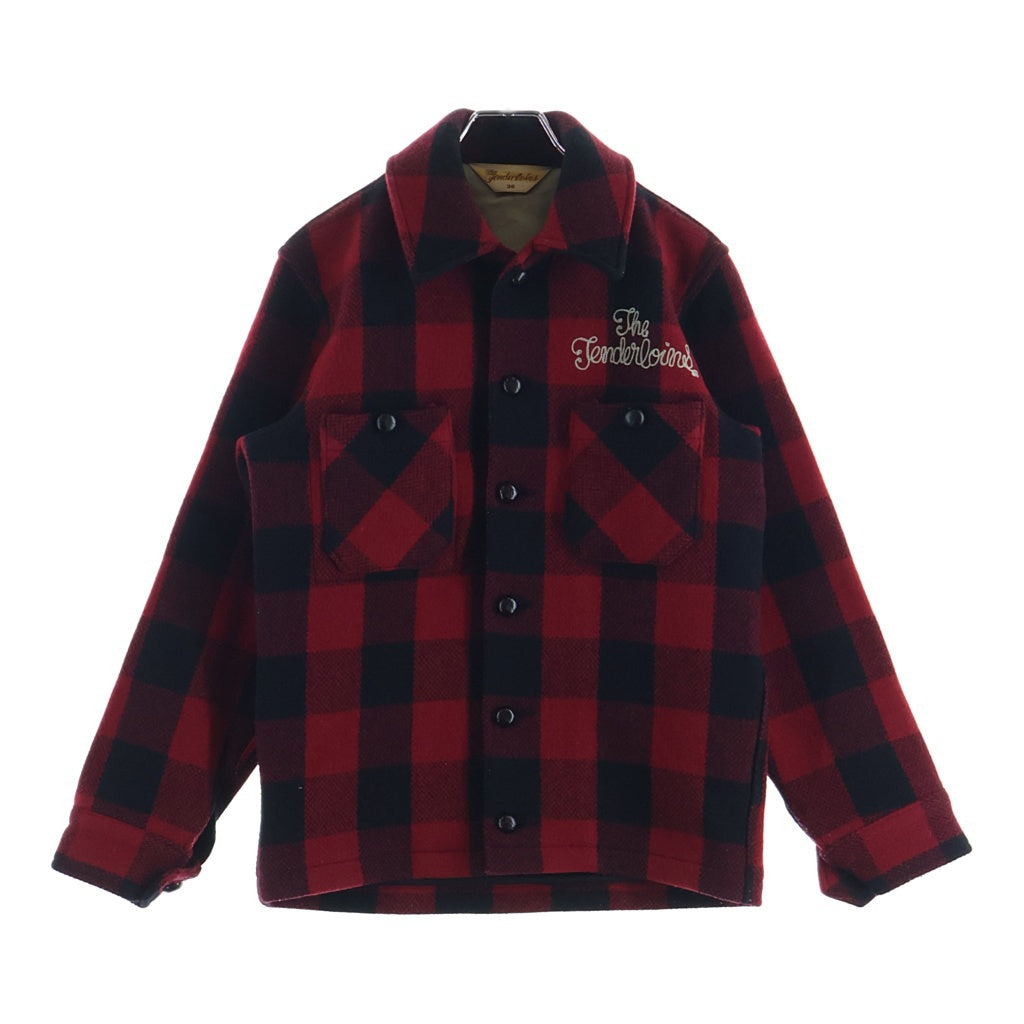 TENDERLOIN(テンダーロイン) T-BAFFALO JACKET ティーバッファロー ボタンアップ チェックシャツジャケット レッド/ブラック