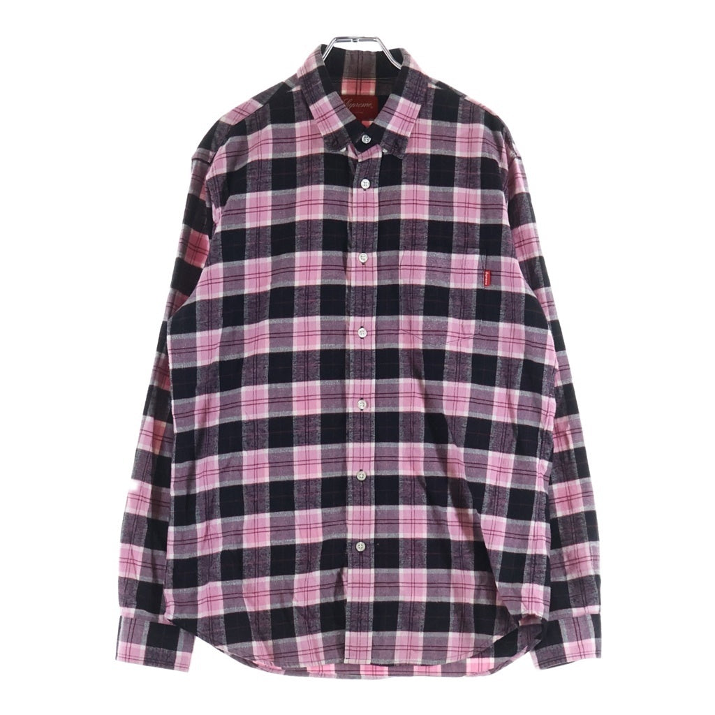 SUPREME(シュプリーム) Flannel Check Shirts フランネル チェック長袖シャツ ブラック/ピンク
