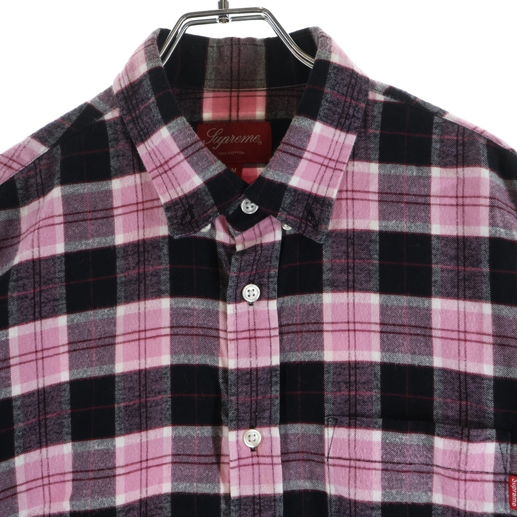 SUPREME(シュプリーム) Flannel Check Shirts フランネル チェック長袖シャツ ブラック/ピンク