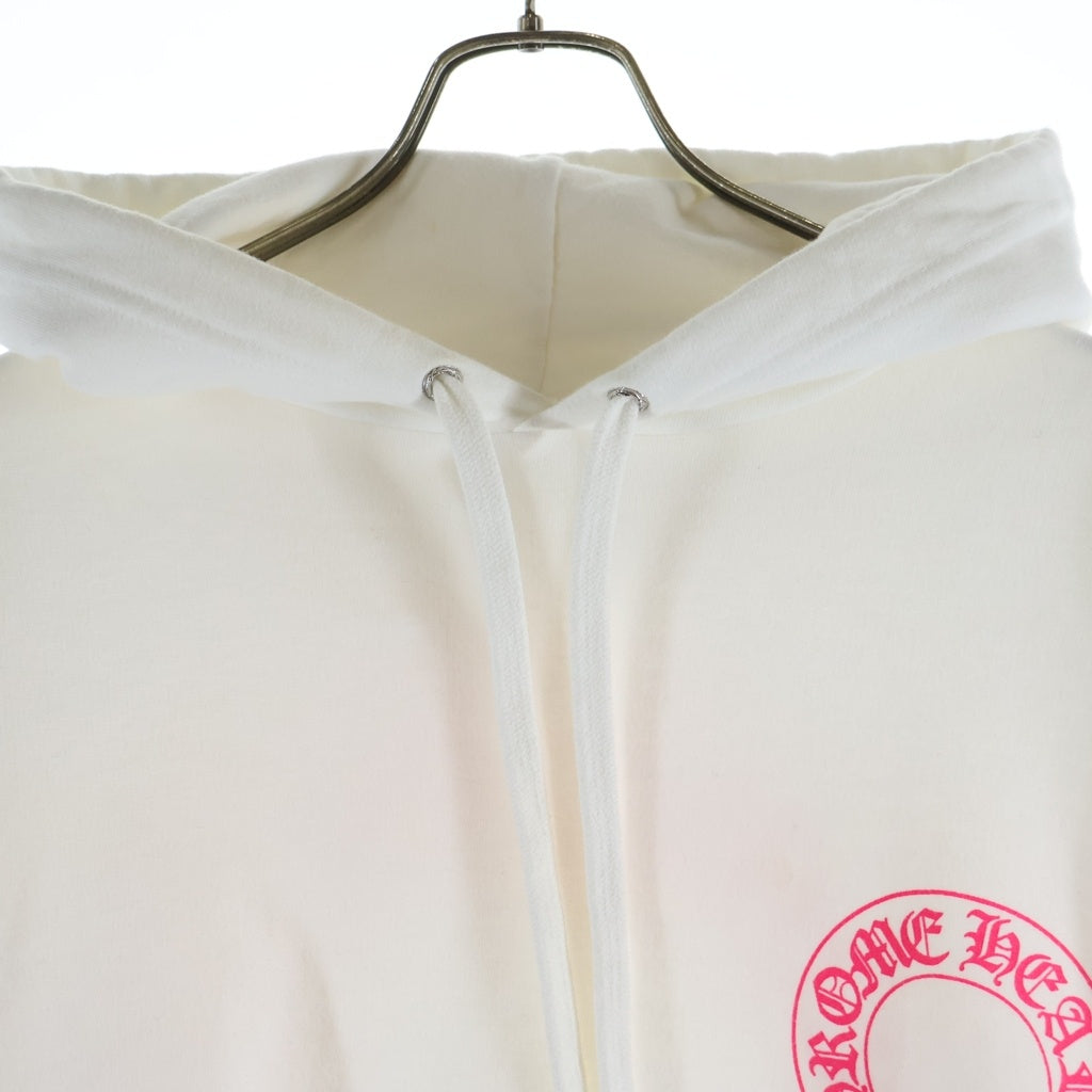 CHROME HEARTS(クロムハーツ) SWTSHRT PLVR ホースシュープリントプルオーバーパーカー ホワイト/ピンク