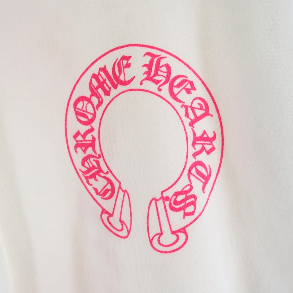 CHROME HEARTS(クロムハーツ) SWTSHRT PLVR ホースシュープリントプルオーバーパーカー ホワイト/ピンク