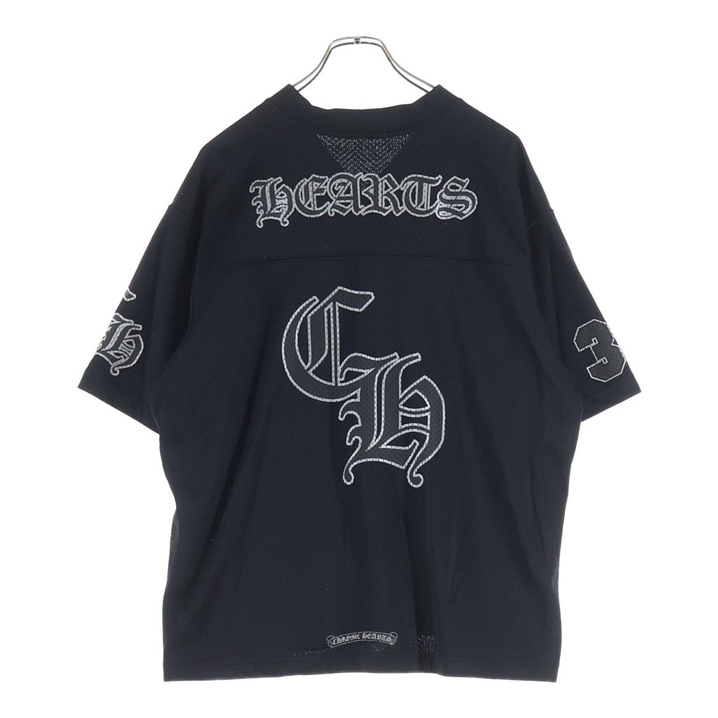 CHROME HEARTS(クロムハーツ) MESH WARM UP JERSEY メッシュ バーシティー ジャージー CHプリントメッシュ 半袖Tシャツカットソー ブラック