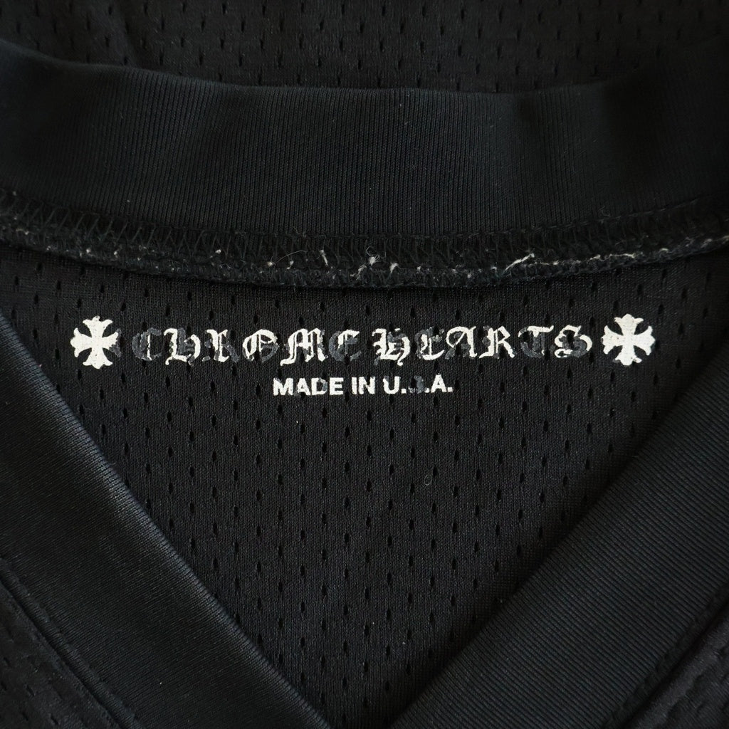 CHROME HEARTS(クロムハーツ) MESH WARM UP JERSEY メッシュ バーシティー ジャージー CHプリントメッシュ 半袖Tシャツカットソー ブラック