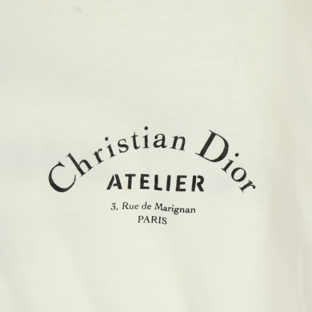 Christian Dior(クリスチャンディオール) アトリエロゴ 両面プリント Tシャツ カットソー ホワイト 863J621I2712